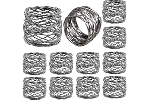 Napkin Rings-12-Piece Set of Premium 100% Metal, Rust-Resistant Tabletop Décor - Napkin Holders for Family Dinner, Wedding, P