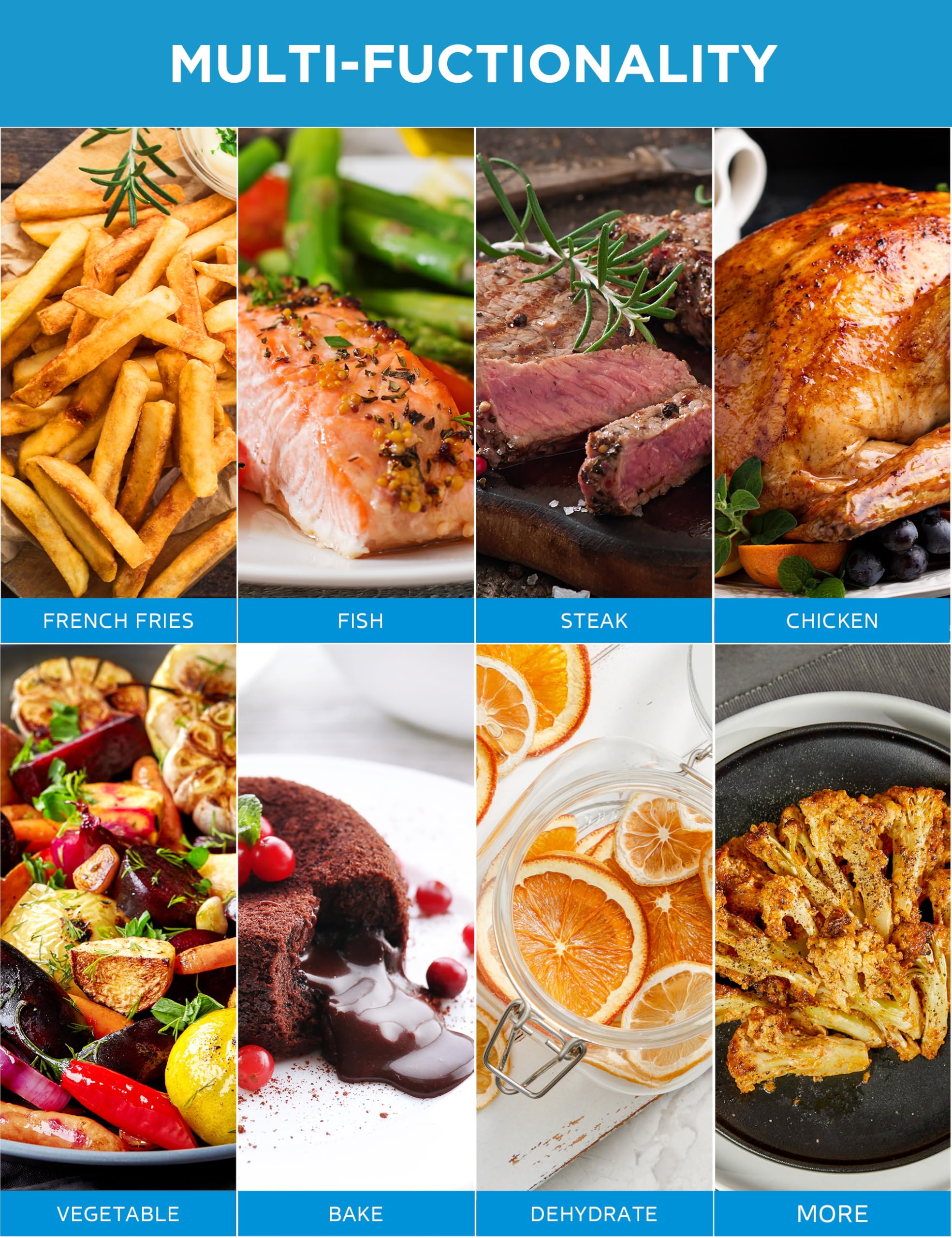 Freidora de aire Midea de 5,5 cuartos con ventana transparente, tecnología Heatexpress Rapid Air y 9 menús preestablecidos para comidas rápidas y fáciles