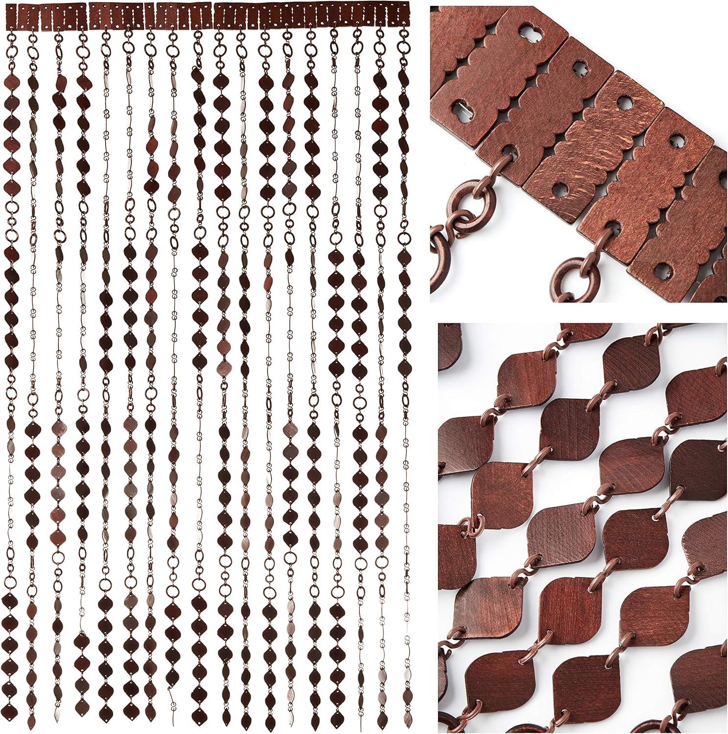 Rideau de porte en perles de bois 90 x 200 cm Fait à la main Facile à installer Amazon.fr Rideau de porte en perles de bois 90 x 200 cm Fait à la main Facile à installer Amazon.fr
