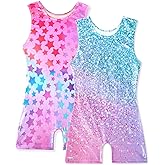 Wanyoo Gymnastics Leotards for Girls Shiny Toddler Biketard Unitard One Piece Tumbling Outfits