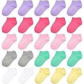 LAETBBE 25 Pairs Toddler Socks, Girls Socks Kids Ankle Sock Colorful Low Cut Sock for Girls 1-14 Years