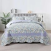 HoneiLife Oversized King Bedspreads - California King Quilt Sets 120"x120",3-Piece Floral Bedspreads, Lightweight Coverlets, Wildflower Quilts, King Quilt Bedding Sets for All Season Use