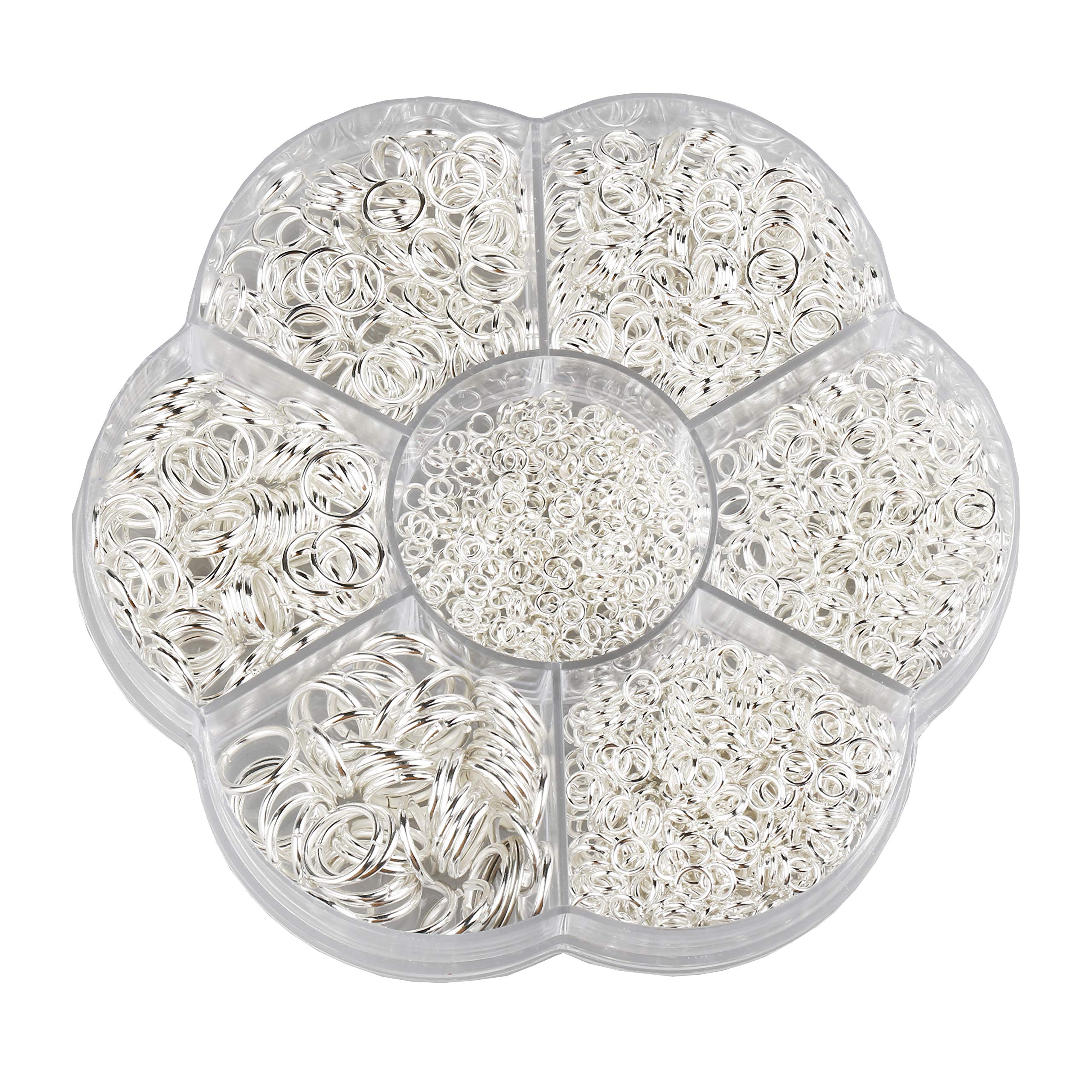 FLZONE 1450 pcs Open Rings Open Jump Ring 3mm to 10mm for Connecting Necklaces,DIY Jewelry Making-Silver