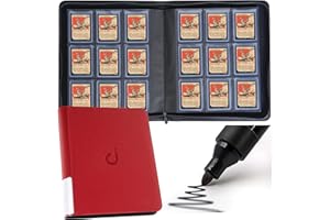 D DACCKIT Toploader Binder, Holds 288 Toploaders - 9 Pocket Top Loader Binder for 3" x 4" Rigid Card Holders for Trading Cards or Sports Cards（Classic Red）