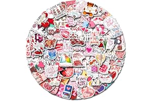 AOWDIAO 200 Pcs Valentine's Day Stickers - Cute Valentines Vinyl Stickers for Kids and Adults - Perfect for Valentines Gifts, Party Favors, and Classroom Exchange