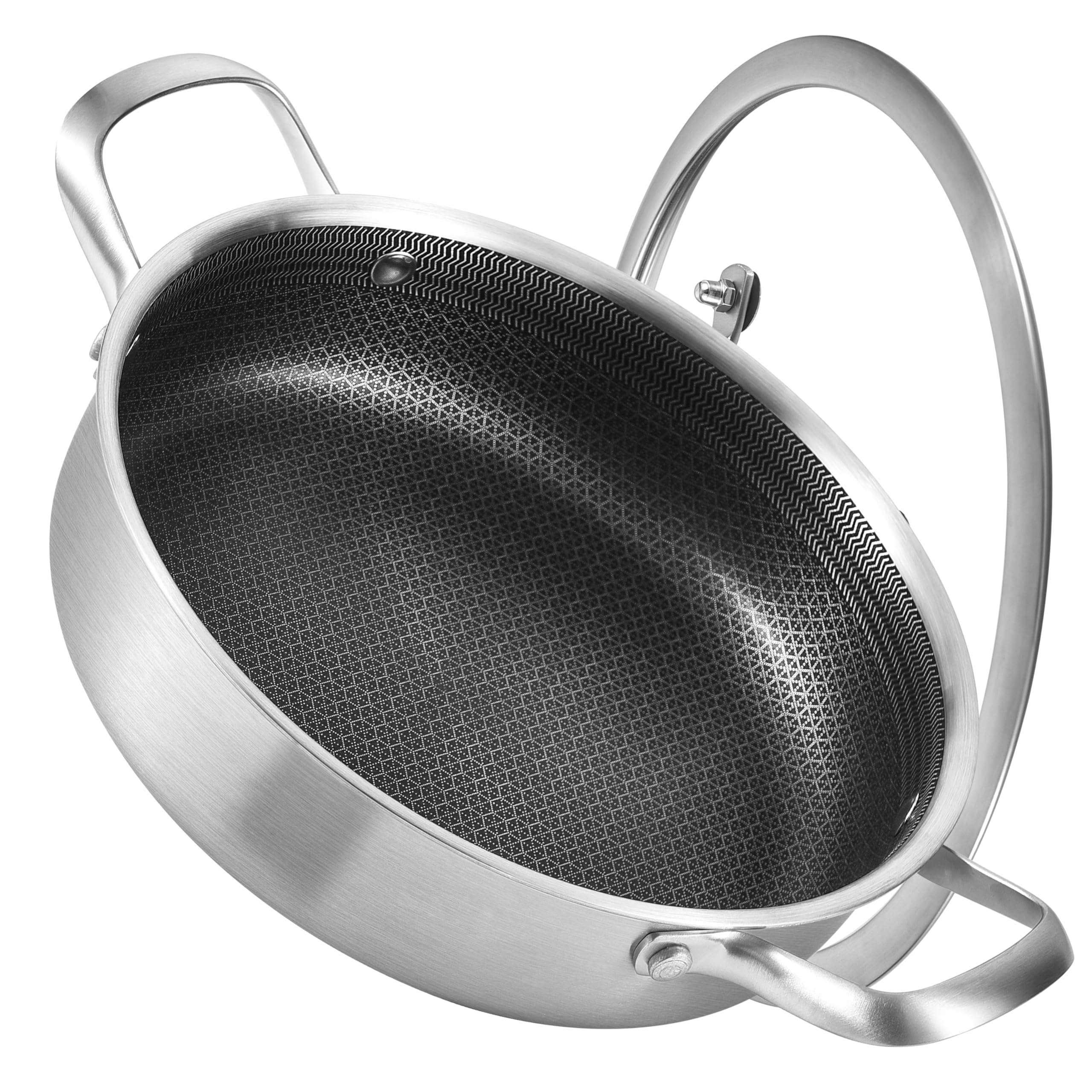 Photo 1 of **MISSING LID**
Inqibee 3 QT Hybrid Tri-Ply Stainless Steel Non Stick Sauté Pan with Lid,10 Inch Induction Deep Frying Pan,Skillet,Jumbo Cooker,Dishwasher and Oven Safe