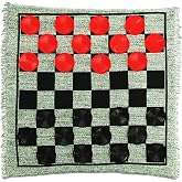 Lulu Home Jumbo Checkers, Giant 3-in-1 Checkers Game Rug Board Game Set, 2 Players