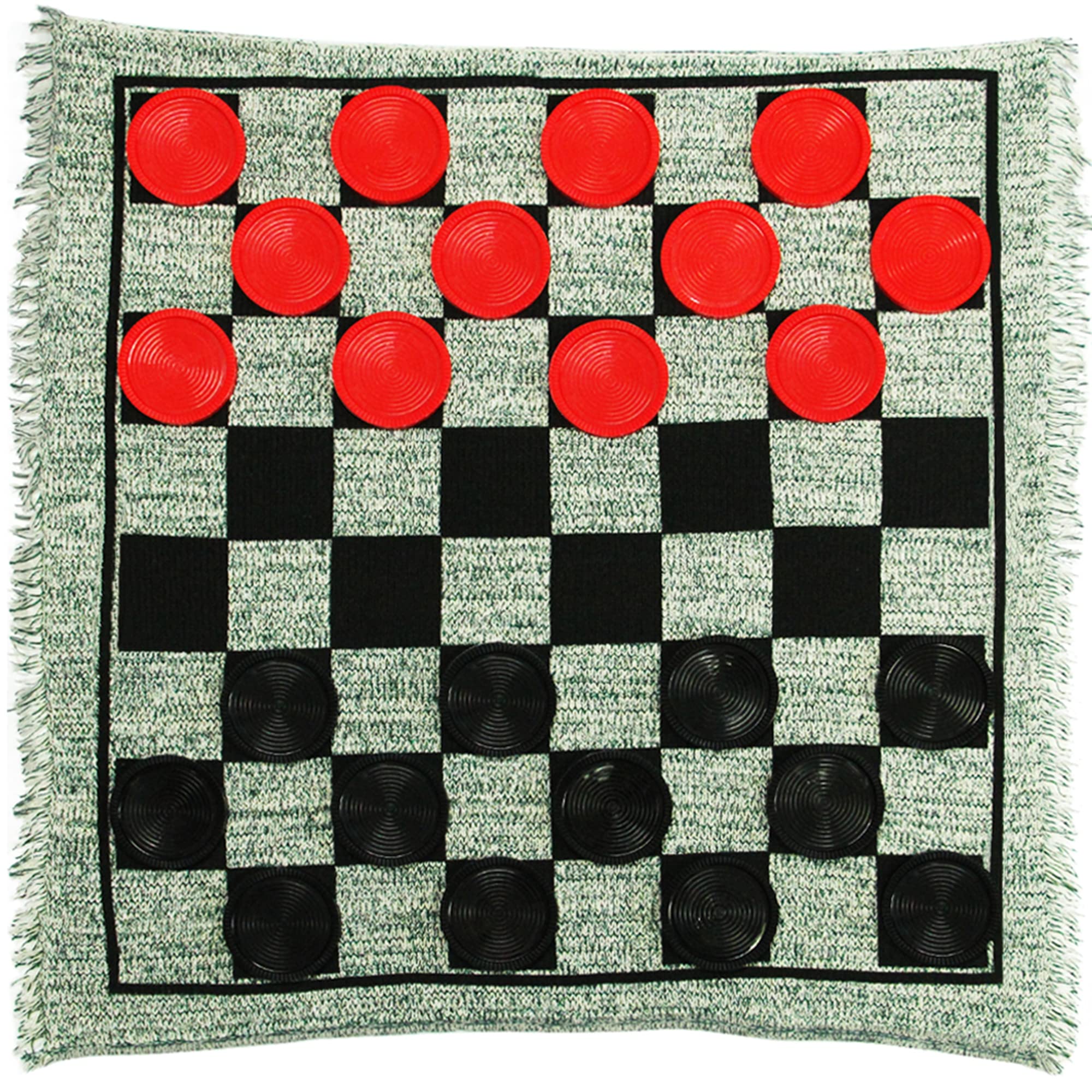 Photo 1 of ***(STOCK PHOTO FOR REFERENCE ONLY)***Lulu Home Jumbo Checkers, Giant 3-in-1 Checkers Game Rug Board Game Set, 2 Players