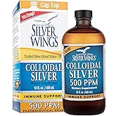 Natural Path Silver Wings Colloidal Silver 500ppm (2,500mcg) Immune Support Supplement 16 fl. oz.