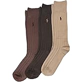 Polo Ralph Lauren Men's Super Soft Ribbed Dress Crew Socks (3-Pack)