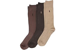 Polo Ralph Lauren Men's Super Soft Ribbed Dress Crew Socks (3-Pack)