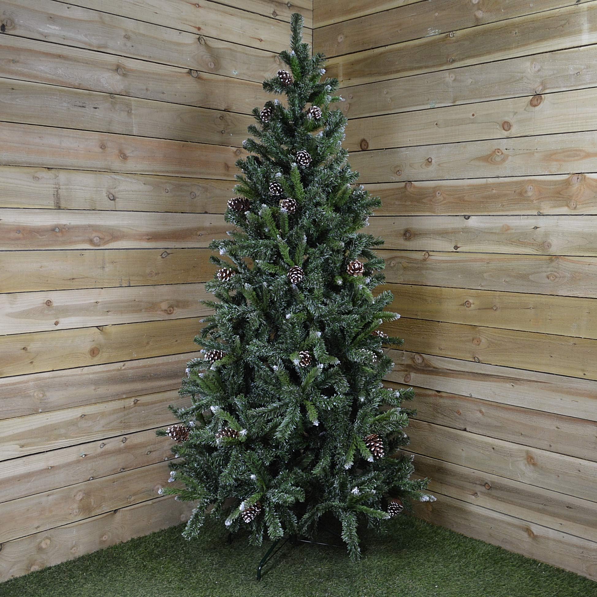 6ft (180cm) Snow King Fir Christmas Tree with Pine Cones