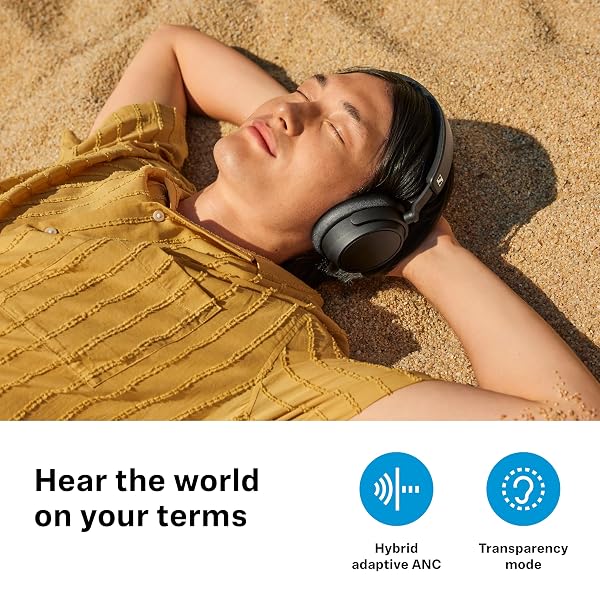 SENNHEISER ACCENTUM PLUS WIRELESS BLUETOOTH HEADPHONES NOISE CANCELLING – QUICK-CHARGE FEATURE, 50-HR BATTERY PLAYTIME, ADAPTIVE HYBRID ANC, BLUETOOTH OVER EAR HEADPHONES FOR TRAVELING, SCHOOL, WHITE