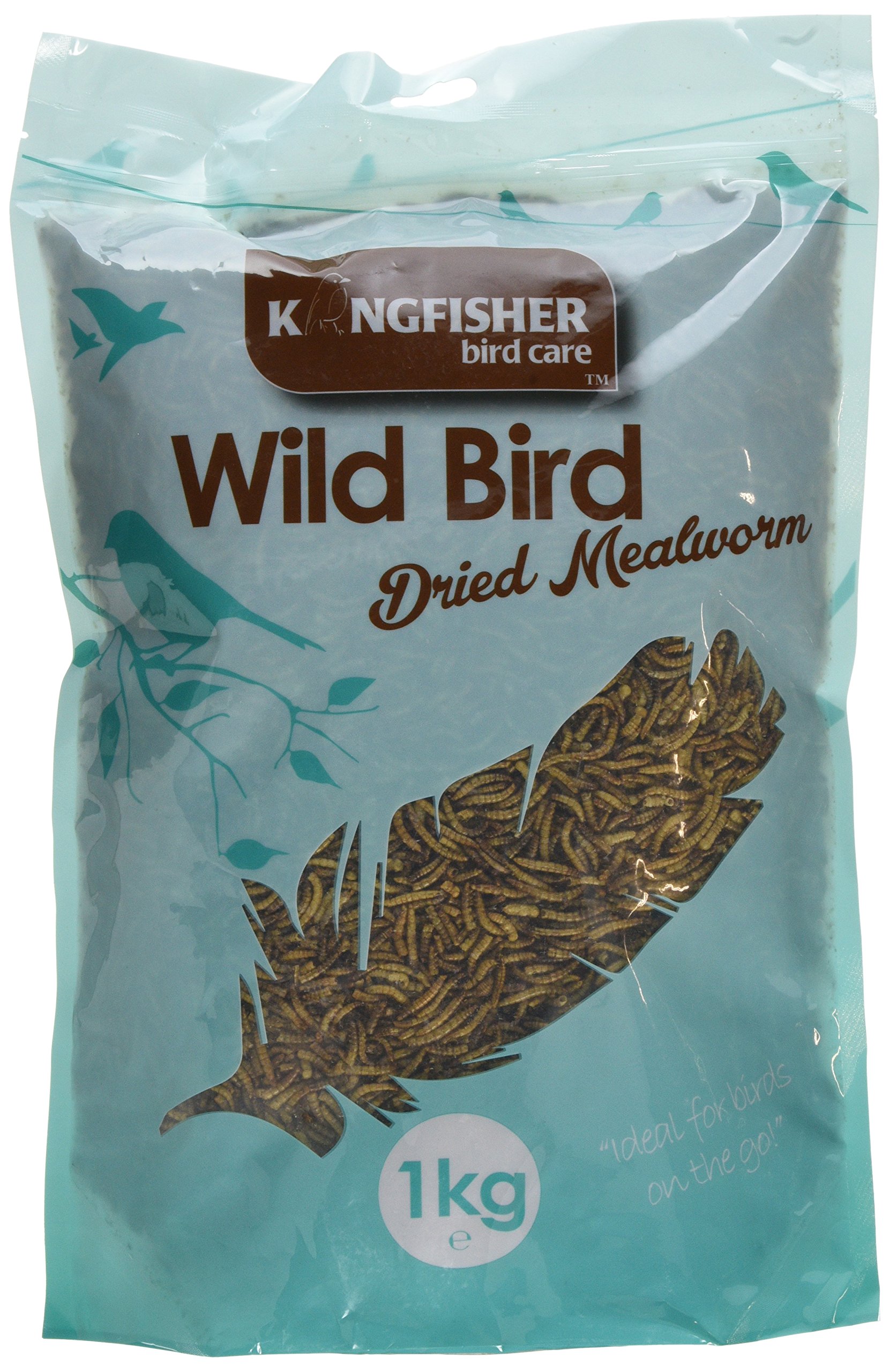 Natures Market King Fisher Mealworms Wild Bird Feed Bag, 1 kg, Transparent — image 1