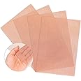 Yaocom 4 Pack 11.81 x 8.27 Inches Copper Woven Mesh Screen 99.9% Pure Copper Wire Metal Mesh Sheet for Air Vent Mesh, Hole Blocking, Grounding, Dense Filter Window Protection