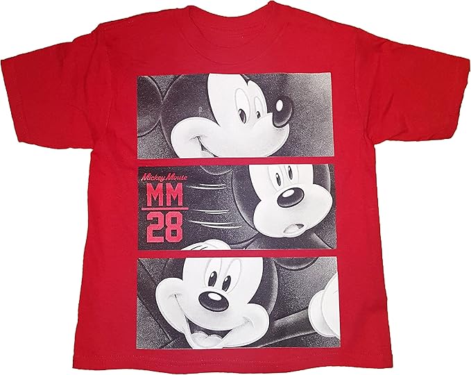 Amazon ディズニーミッキーマウスヘッドショットボーイズファッションtop Teeシャツ カラー レッド Tシャツ カットソー 通販