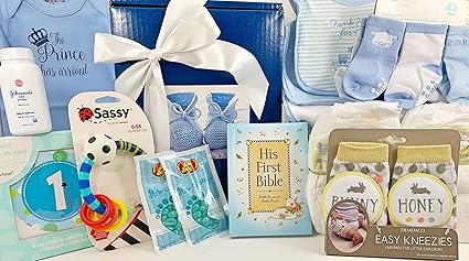 Amazon Com Baby Boy Gift Set Box Basket 19 Items For The Newborn