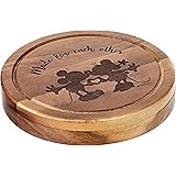 Disney Classics Mickey and Minnie Mouse Brie Acacia Wood Cheese Board Set with Cheese Tools