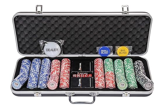 Riverboat Gaming Tournament Pokerchips - 500-teiliges Pokerset mit Wert (Kostenloses Zubehör)