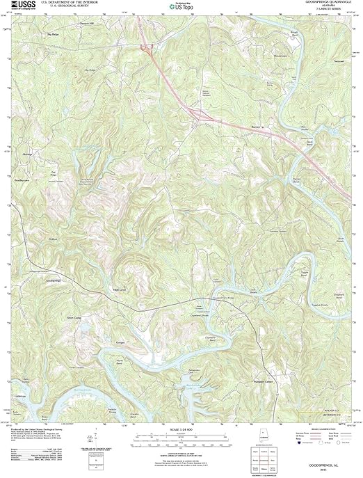 Alabama Maps 2011 Goodsprings, AL USGS Historical