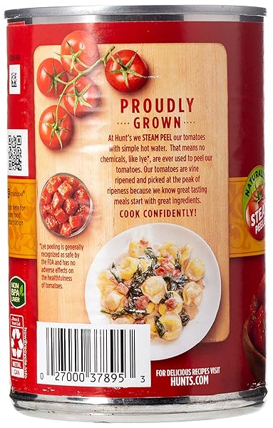 HUNTS DICED TOMATOES, BASIL, GARLIC & OREGANO, 14.5 OZ (411 G)