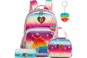 Meetbelify Backpack for Girls Elementary Preschool Kids Lunch Box for School