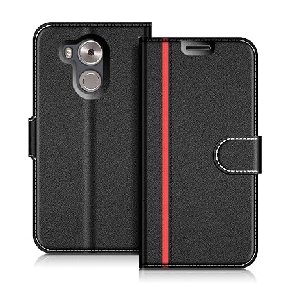 COODIO Huawei Mate 8 Hülle Leder Lederhülle Ledertasche Wallet Handyhülle Tasche Schutzhülle mit Magnetverschluss/Kartenfäche