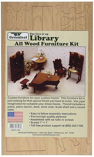 Greenleaf Dollhouse Furniture Kit-Library