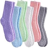 CHOWISH Womens Fuzzy Slipper Socks Super Soft Microfiber Fluffy Cozy Winter Warm Fuzzy Crew Socks