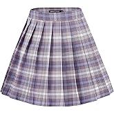Urban CoCo Women's Uniforms Plaid Pleated Mini Skirt