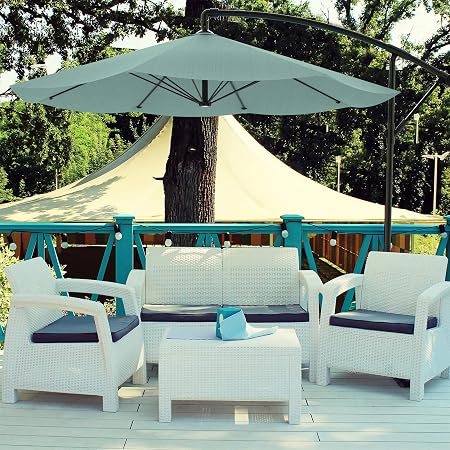 Amazon Com Pure Garden 50 Lg1047 Patio Umbrella Cantilever Hanging Outdoor Shade 10 Ft Dusty Green Garden Outdoor