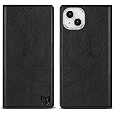 ZZXX for iPhone 14 Plus Wallet Case with [RFID Blocking] Card Slot Stand Strong Magnetic Leather Flip Fold Protective Phone Case for iPhone 14 Plus Case Wallet(Black-6.7 inch)