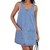 Jumppmile Womens Denim Overall Dress Casual Jeans Rompers Jumper Overalls