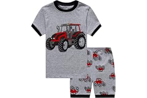 KikizYe Boys Short Sleeve Pajamas Kids Summer Pjs Children pajamas