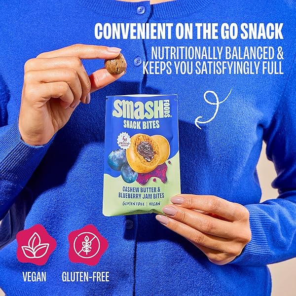 SMASH FOODS PEANUT BUTTER & CONCORD GRAPE JAM SUPERFOOD BITES, 1.8 OZ