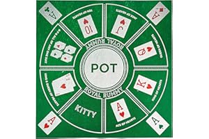 MBGBrybelly Royal Rummy Play Mat - 24" x 24" Green Felt Mat - Classic Family Casino Card Games of Bets and Bluffs - for Fans of Poker, Michigan Rummy, and Rummy Games - 30+ Min Gameplay, 2-9 Players