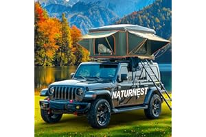 BAYATI Naturnest Rooftop Tent Hard Shell, Great View and Ventilation Tent for 2 Person Camping, Waterproof Windproof UV-Resistant Blackout Privacy 4 Season Tent for Truck, Jeep, SUV, Van, Trailer - Orion 1