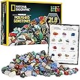 NATIONAL GEOGRAPHIC Premium Polished Stones - 2 Pounds of 1/2-Inch Tumbled Stones and Crystals Bulk, 4500+ Carats, Rock and Mineral Kit, Rocks for Kids, STEM Toys