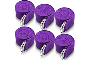 YILLOOG 6 Pcs Yoga Strap for Stretching 8 Ft Yoga Exercise Adjustable Straps Yoga Bands with Safe Adjustable D Ring Buckle for Pilates Gym Workouts Yoga Fitness Improves Sitting Posture