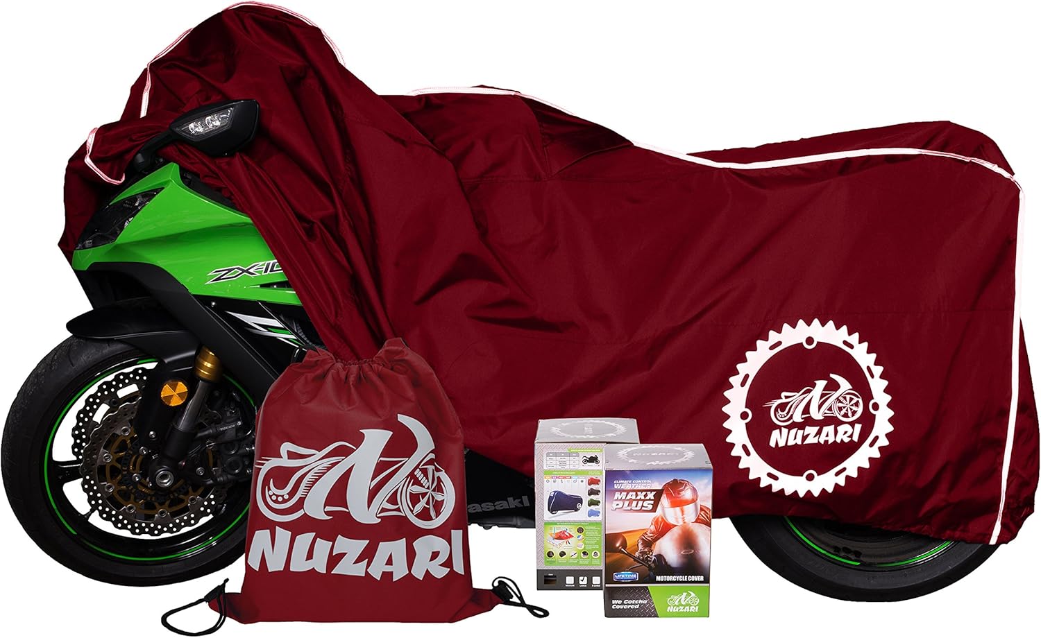 Universal Heat Resistant Lockable Fabric Breathable Motorcycle Cover W