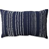 Pillow Perfect Tribal Stitches Rectangular Throw Pillow, Navy/White