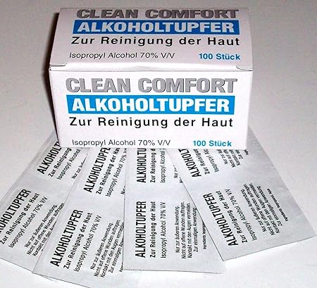 100 Alkoholtupfer einzeln verpackt 3x3cm NEU OVP