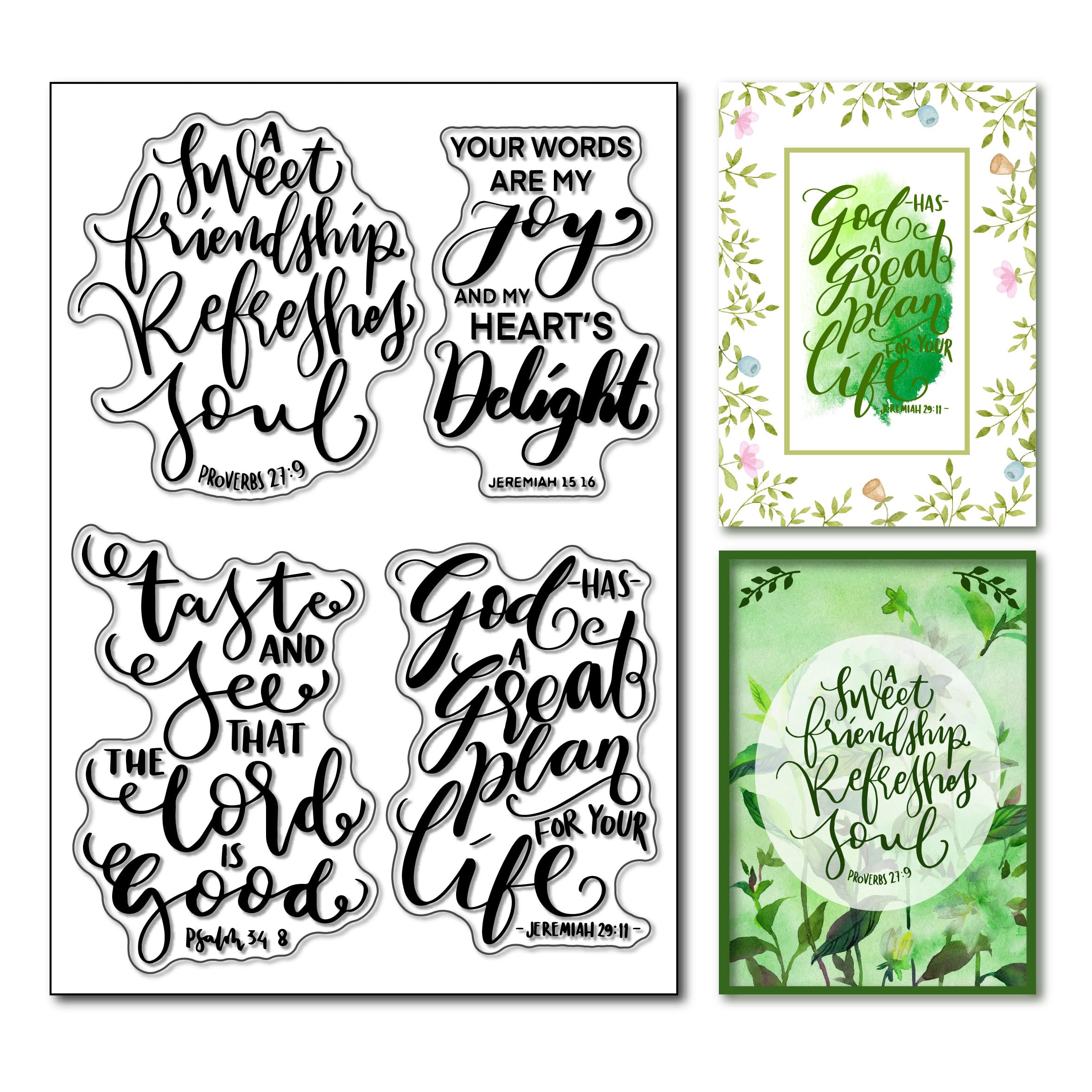 arriettycraft Christian Inspirational Verses Clear Stamps for Card Making or Journaling, Bible Quotes Silicone Stamps for Scrapbooking Gift Tags Paper Crafts Decoration