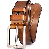 WOLFANT 1.5" Full Grain Leather Belt for Men in Gift Box,100% Italian Real Solid Leather