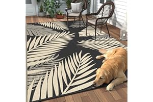 GENIMO Outdoor Rug 5' x 8' Waterproof for Patios Clearance, Reversible Plastic Straw Camping Carpet, Large Area Rugs Mats for