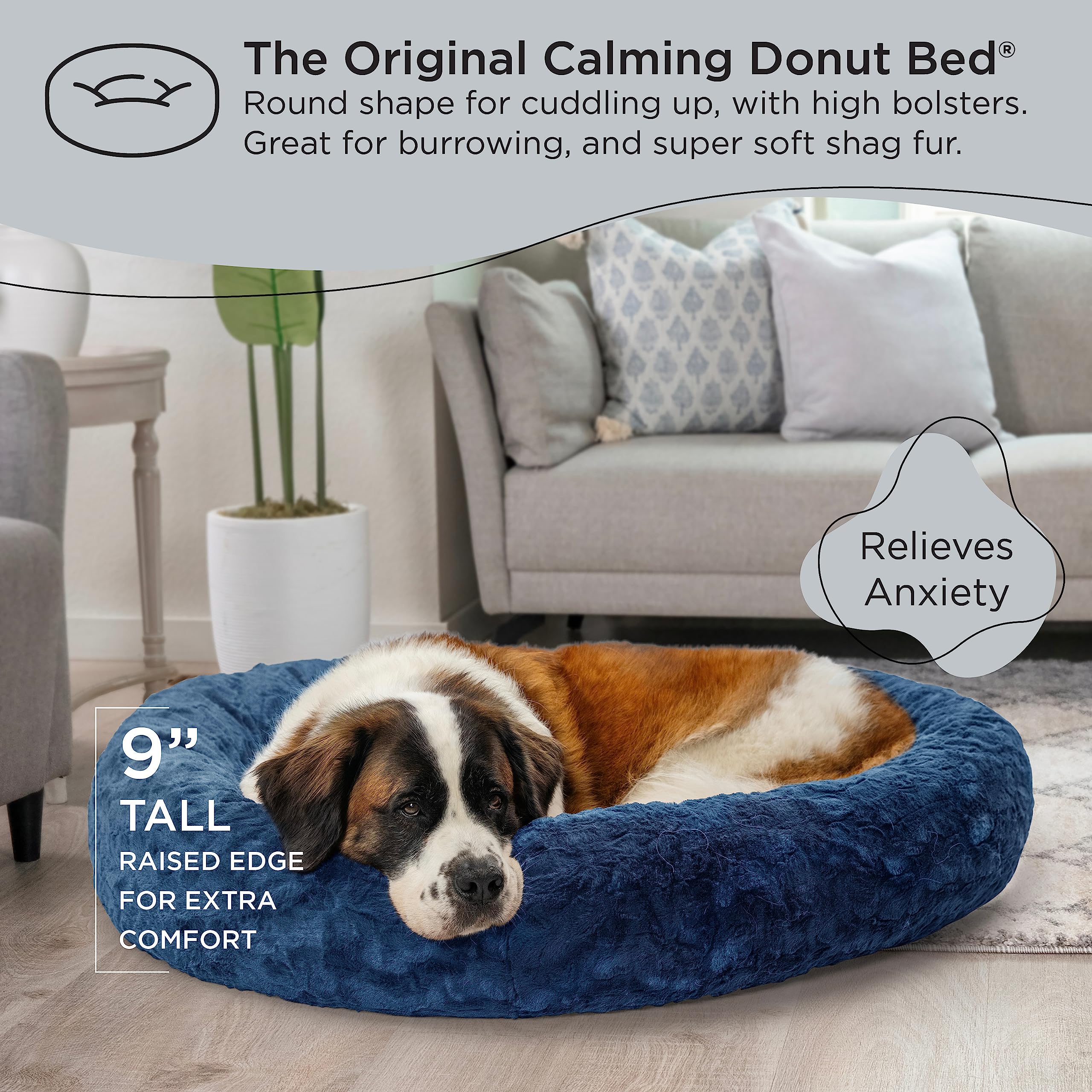 Best Friends by Sheri The Original Calming Donut Cat and Dog Bed in Lux