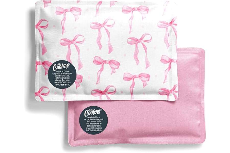 Fit & Fresh Cool Coolers Soft Ice Packs for Lunch Bags & Coolers, 2pk | Long-Lasting, Reusable Ice Packs, Flexible, BPA-Free,