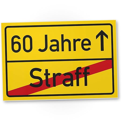 Dankedir 60 Jahre Straff Ortsschild Kunststoff Schild