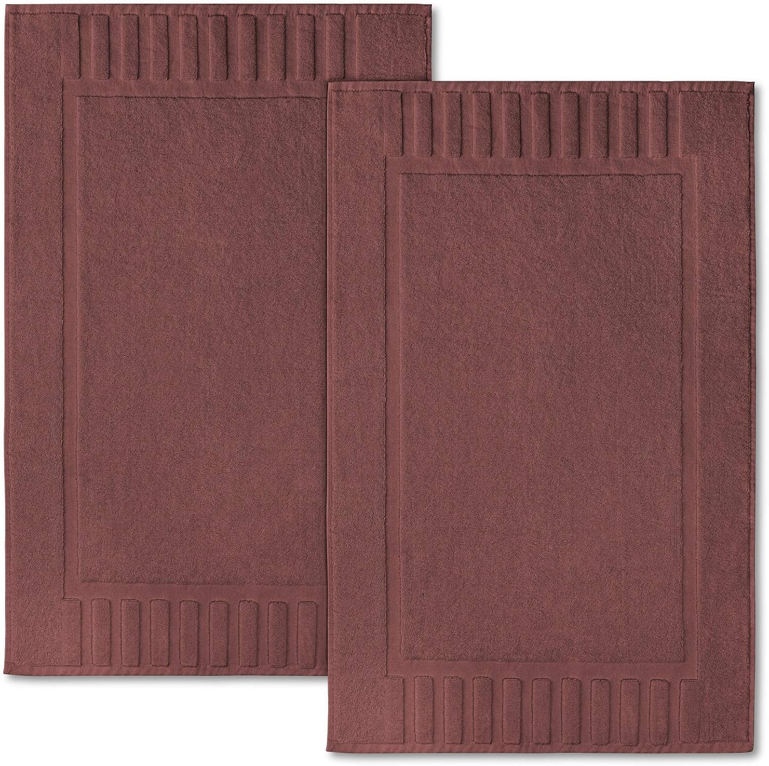 Luxury Bath Mat Floor Towel Set - Absorbent Cotton Hotel Spa Shower/Bathtub Mats [Not a Bathroom Rug] 22"x34" | White | 2 Pack: Home & Kitchen