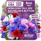 800 Mix Bachelor Button Heirloom Flower Seeds, Centaurea Cyanus | Cornflower Seed Mix, Bachelor Buttons Seed Packets, Wildflower Seeds, Cut Flower Seeds for Planting Indoor and Outdoor Garden